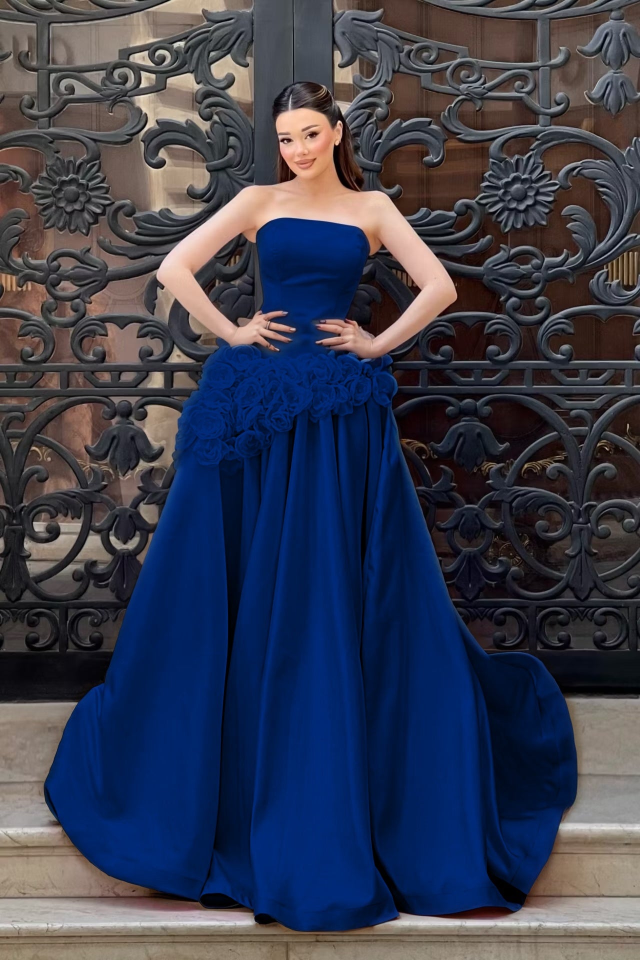 Charming Sleeveless Square A-Line Evening Dress With Handmade Flower