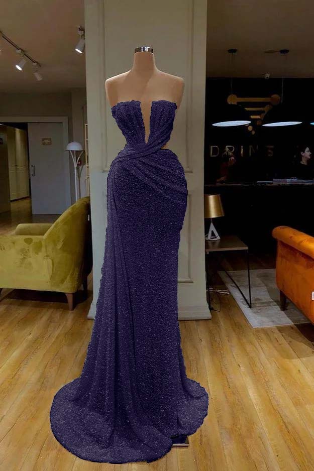 Sequins Gorgeous White Strapless Prom Dress Online