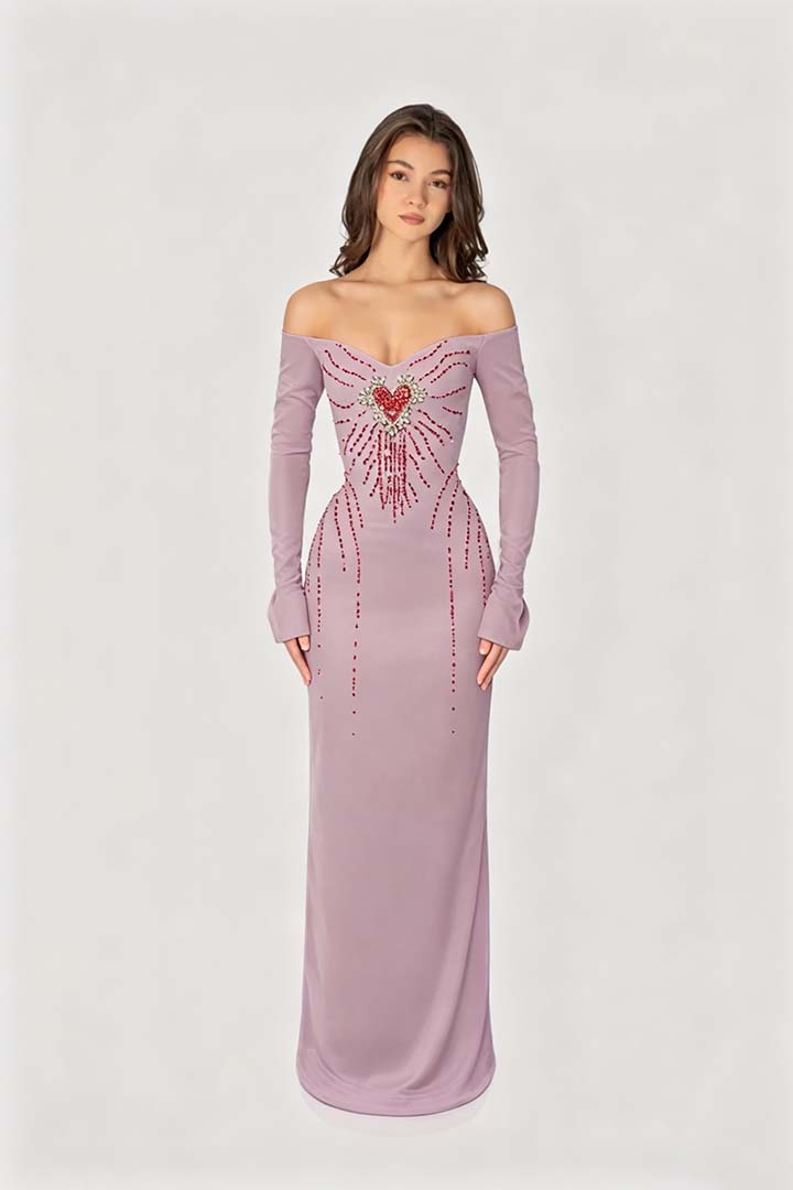 Enchanting Black Velvet Long Sleeves Strapless Evening Dress with Rhinestone
