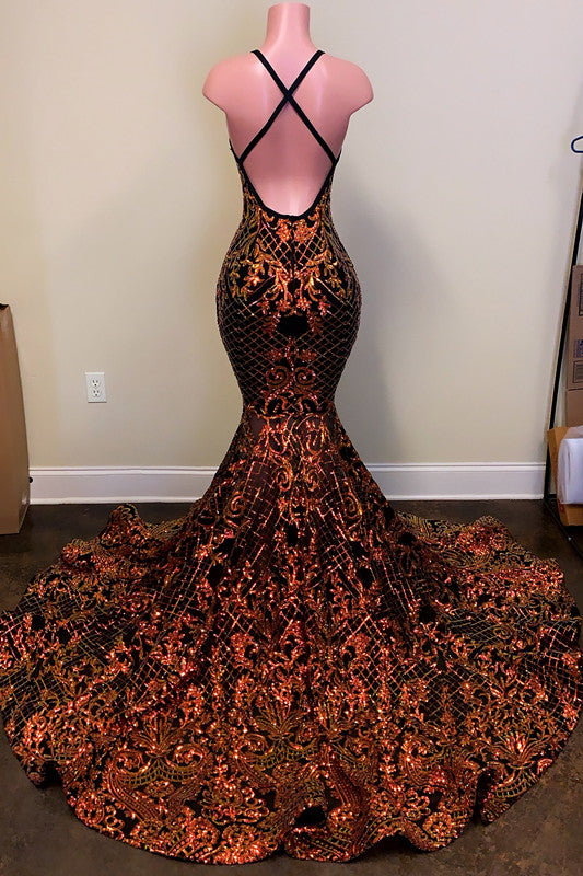 Plunging Neckline Laser Ligh Mermaid Prom Dress Sleeveless Court