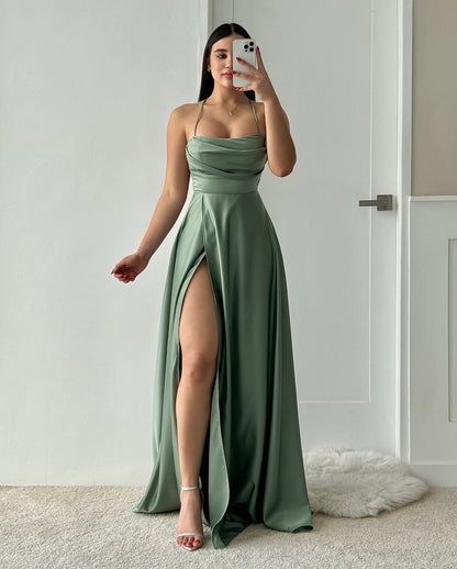 Royal Blue Sleeveless Spaghetti Straps A-Line Prom Dress