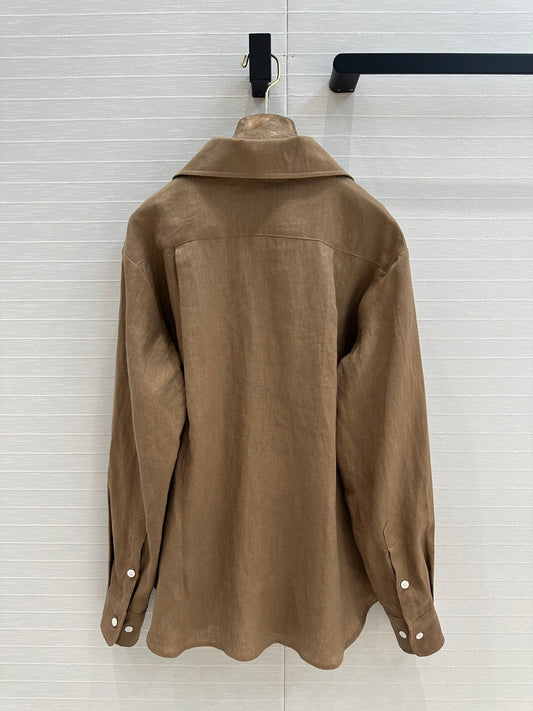 LP BROWN LINEN SHIRT 264294
