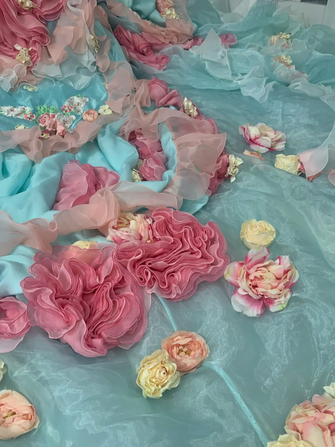Colorful Ball Gown Strapless Floral Evening Dress Quinceanera Dress 18th Birthday Prom Gown       D5162