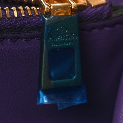 Snakeskin Stud Sign Shoulder Bag Purple