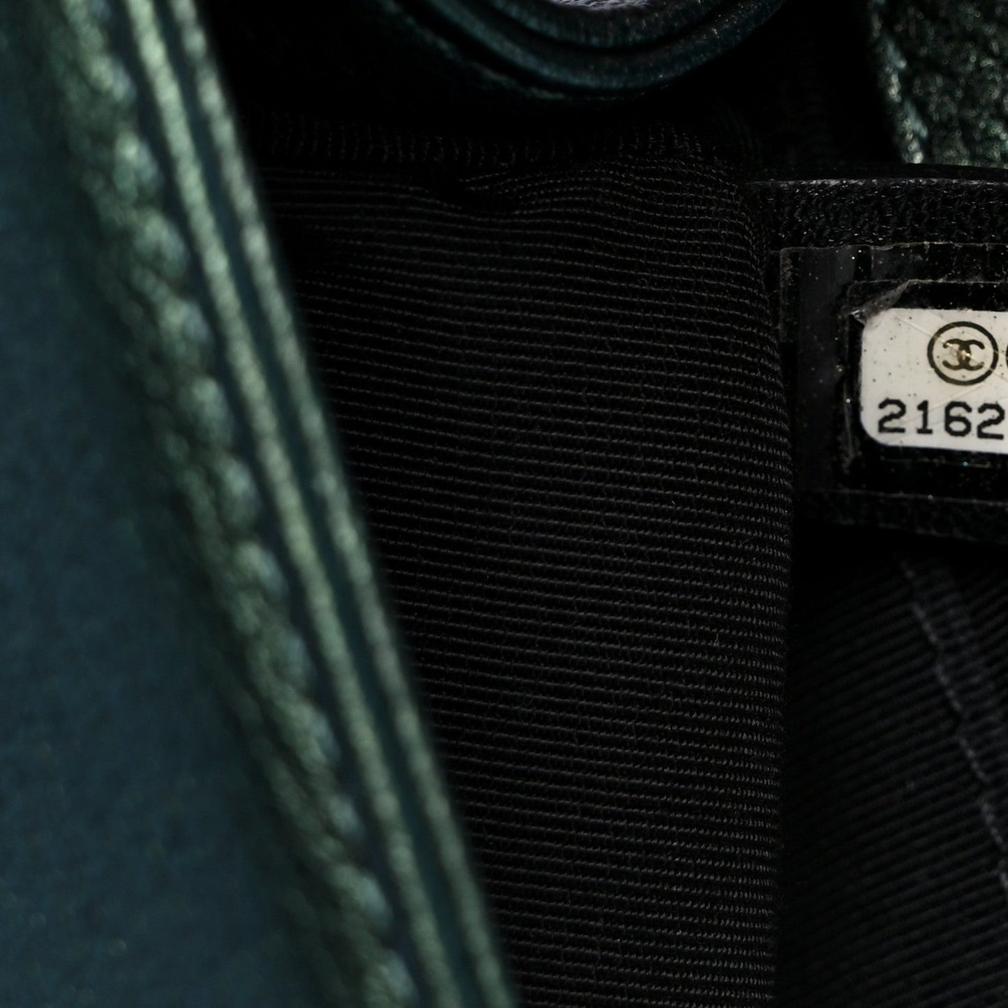 Iridescent Goatskin Quilted Medium Boy Flap Green