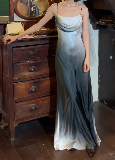 Charming Prom Dress Ombre Spaghetti Straps Gala Gown Evening Dress    D5270