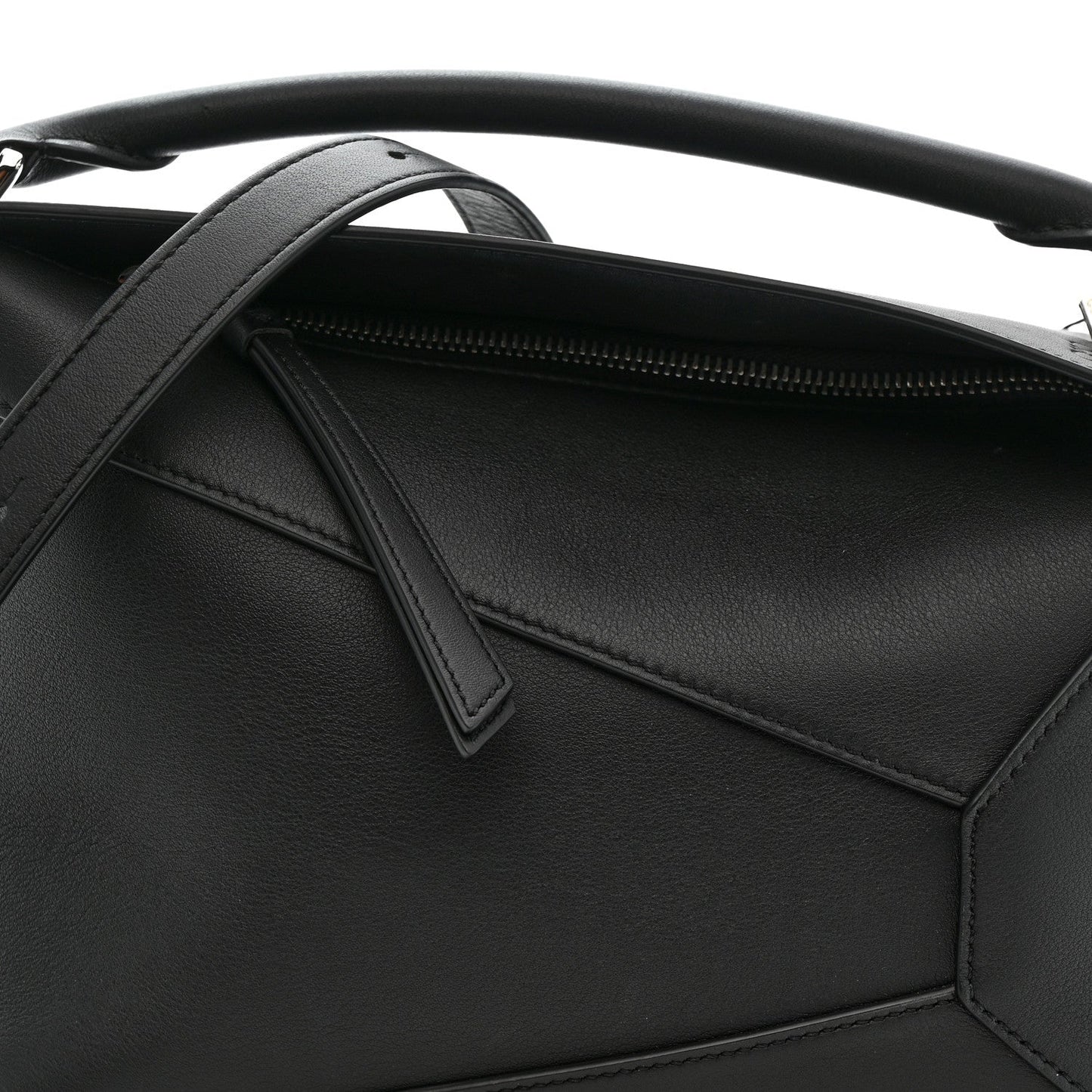 Calfskin Small Puzzle Edge Bag Black