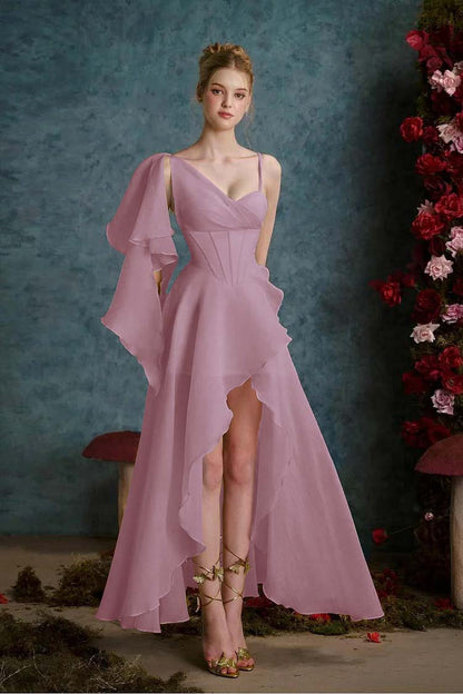 Sleeveless One Straps Sweetheart Long Slit Prom Dress With Slit