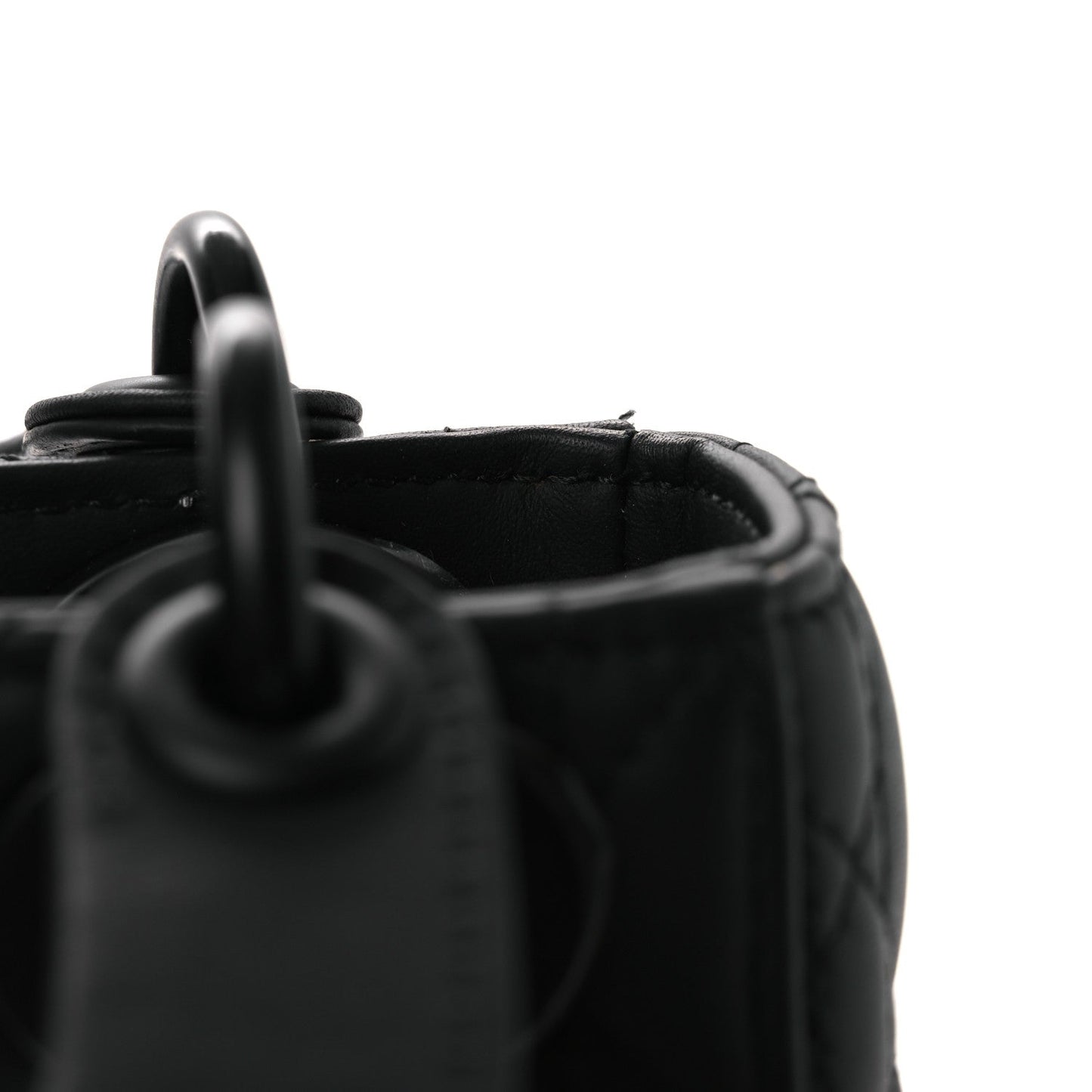 Ultra Matte Calfskin Cannage Mini Lady Dior Black