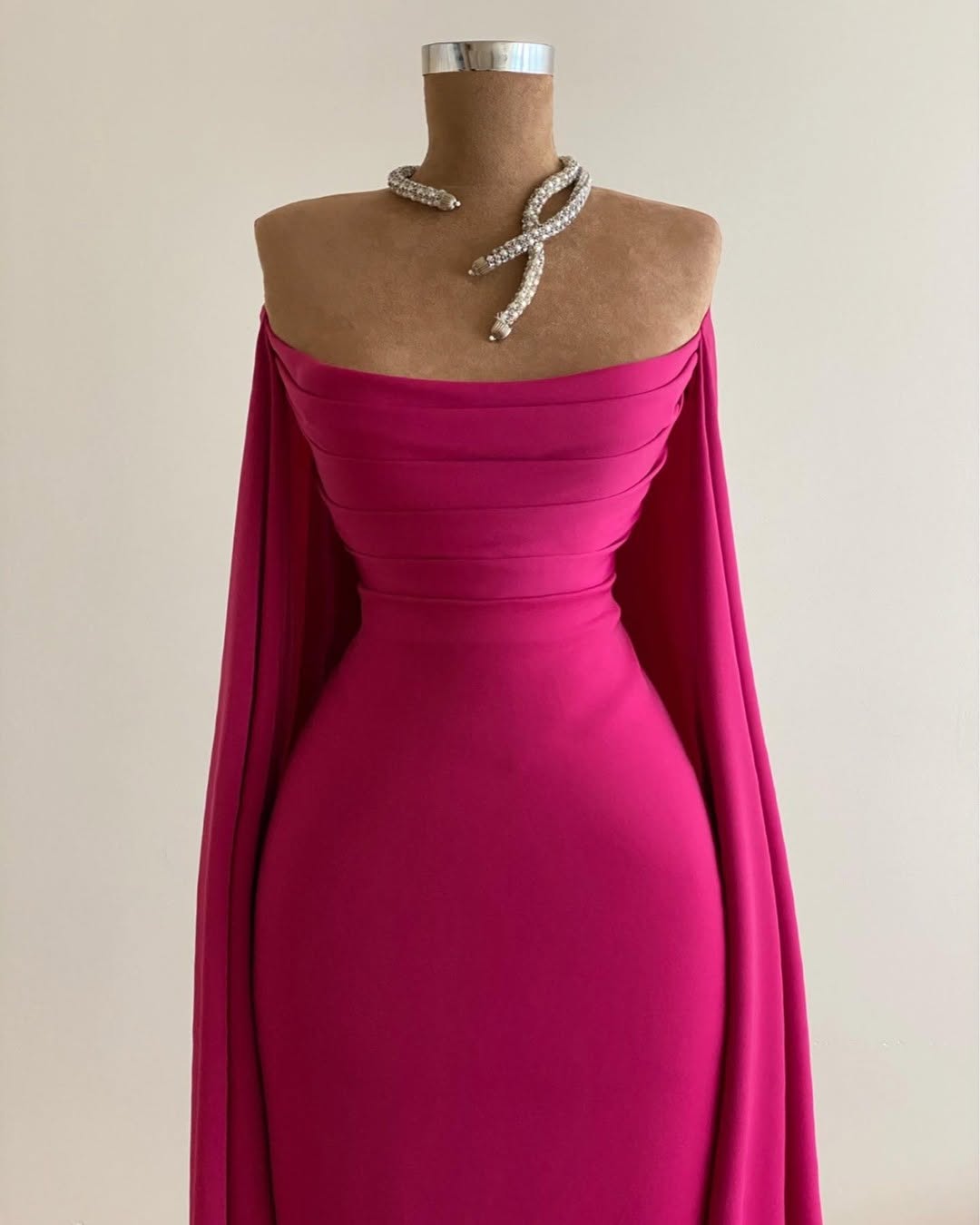 Fuchsia Sleeveless Strapless Square Mermaid Prom Dress