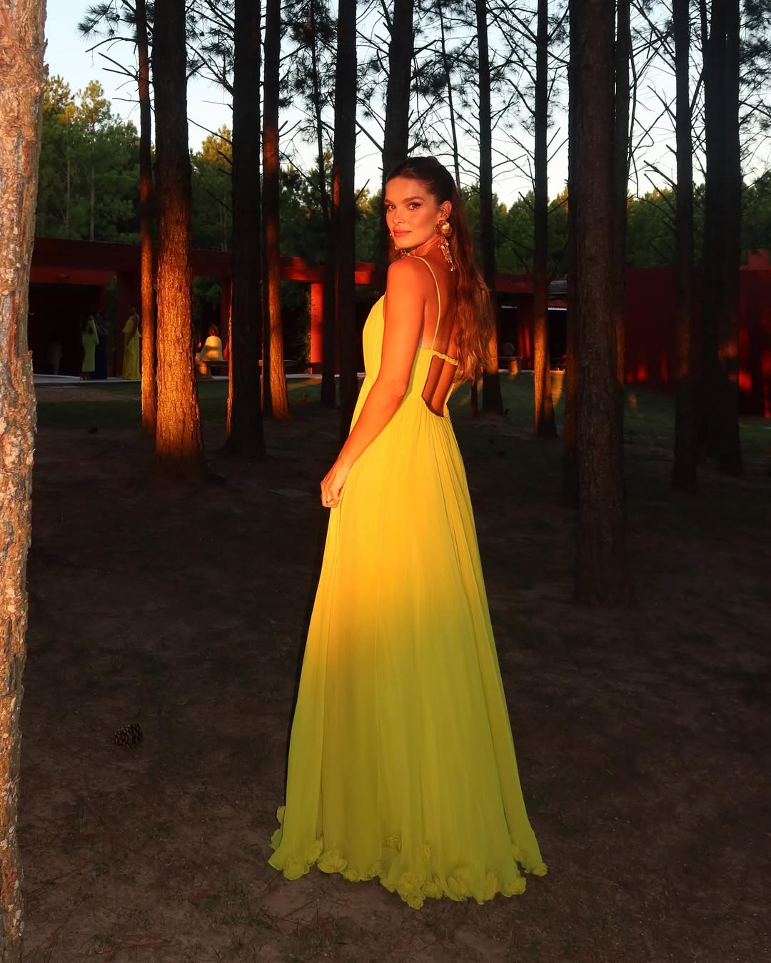 Yellow Sleeveless Spaghetti Straps Square A-Line Prom Dress