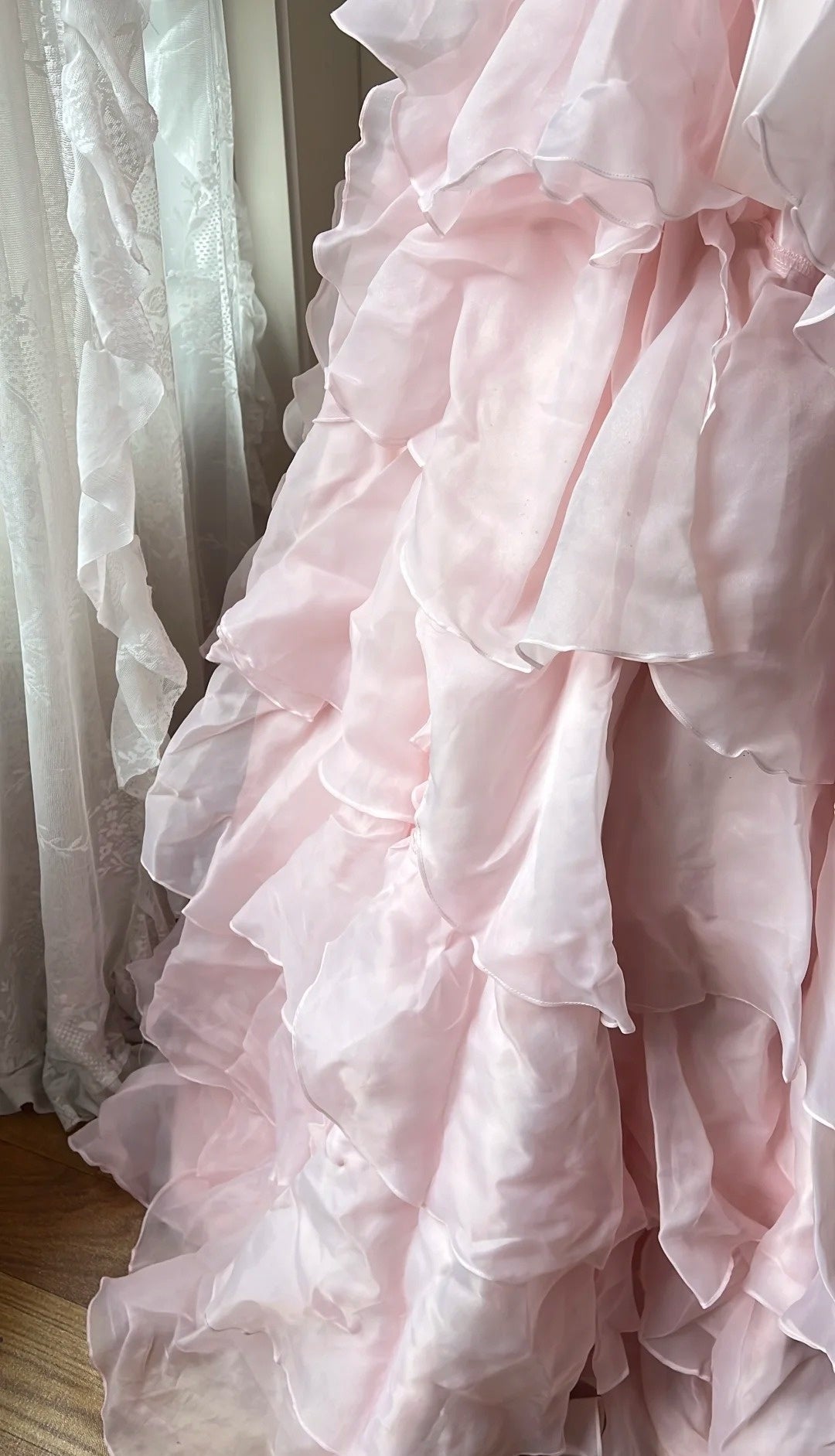 Beauty Ball Gown Light Pink Sweetheart Tiered Evening Dress Sweet 16th Dress Birthday Party Gown       D5353