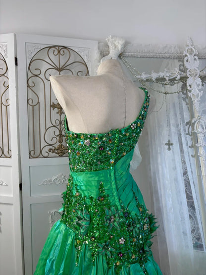 Charming Prom Dress One Shoulder Pleated Gala Dress Evening Dress 18th Birthday Gown      D5368