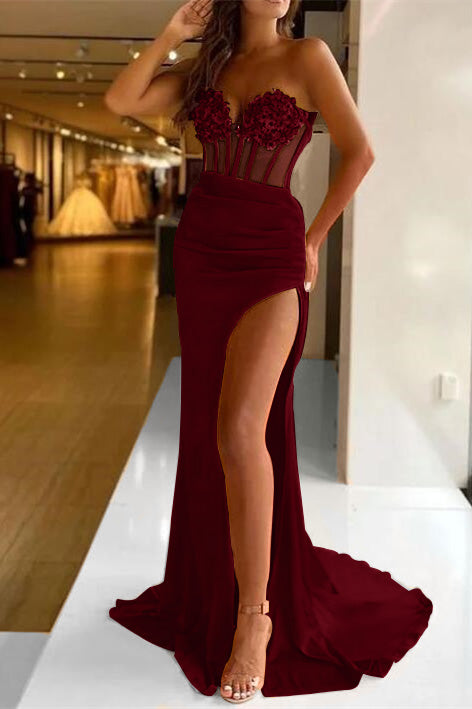 Mermaid Sequins Prom Dress Glorious With Slit Sleeveless Online