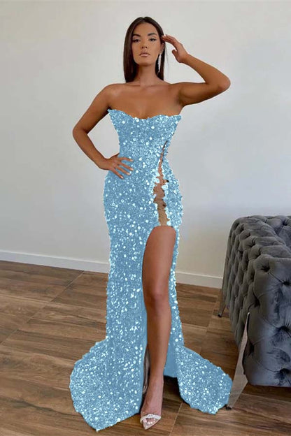 Amazing Dark Green Sleeveless Mermaid Prom Dress Sequins