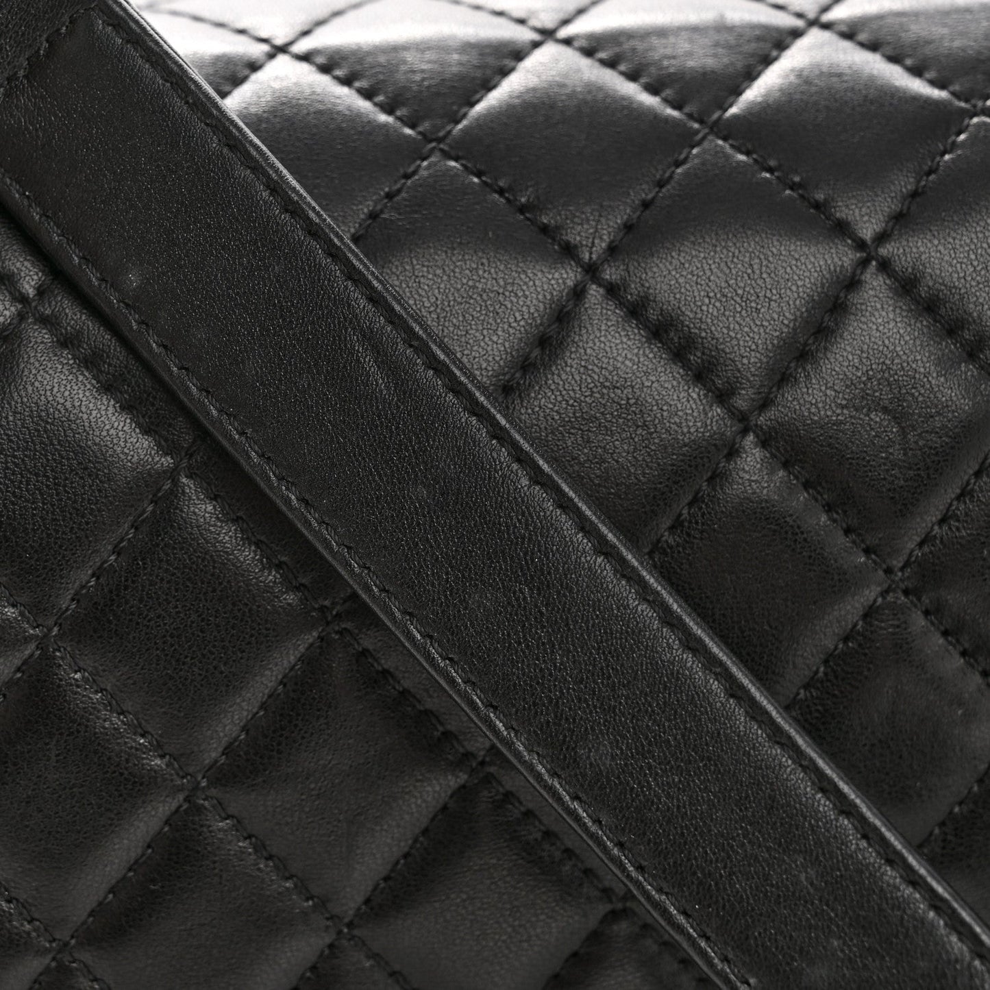 Lambskin Quilted Large Boy Flap Black