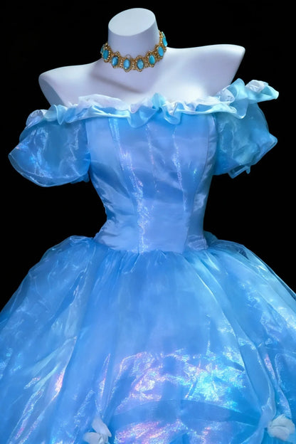 Charming Prom Dress Light Blue Off Shoulder Pleated Gala Dress Evening Dress Formal Gown      D5458