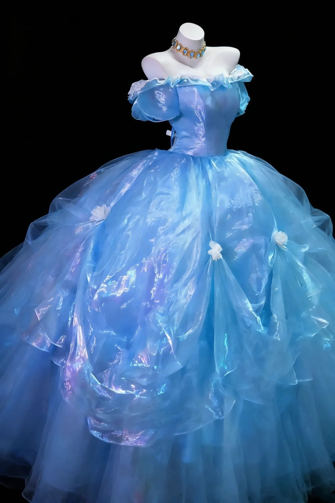 Charming Prom Dress Light Blue Off Shoulder Pleated Gala Dress Evening Dress Formal Gown      D5458