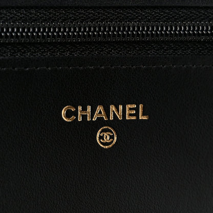 Caviar Quilted Boy Wallet On Chain WOC Black