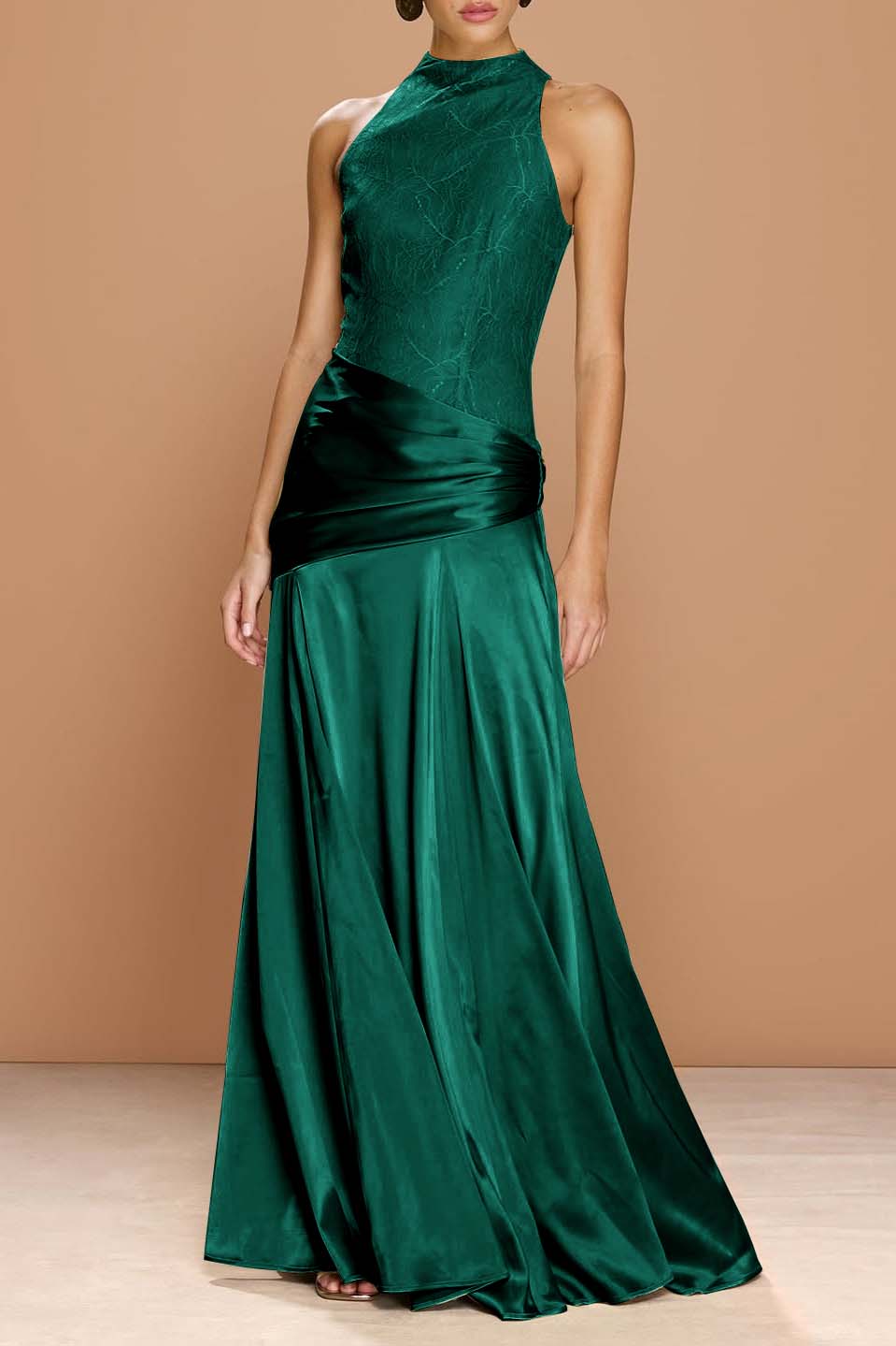 Chic Sleeveless High Neck Prom Dress With Embroidery