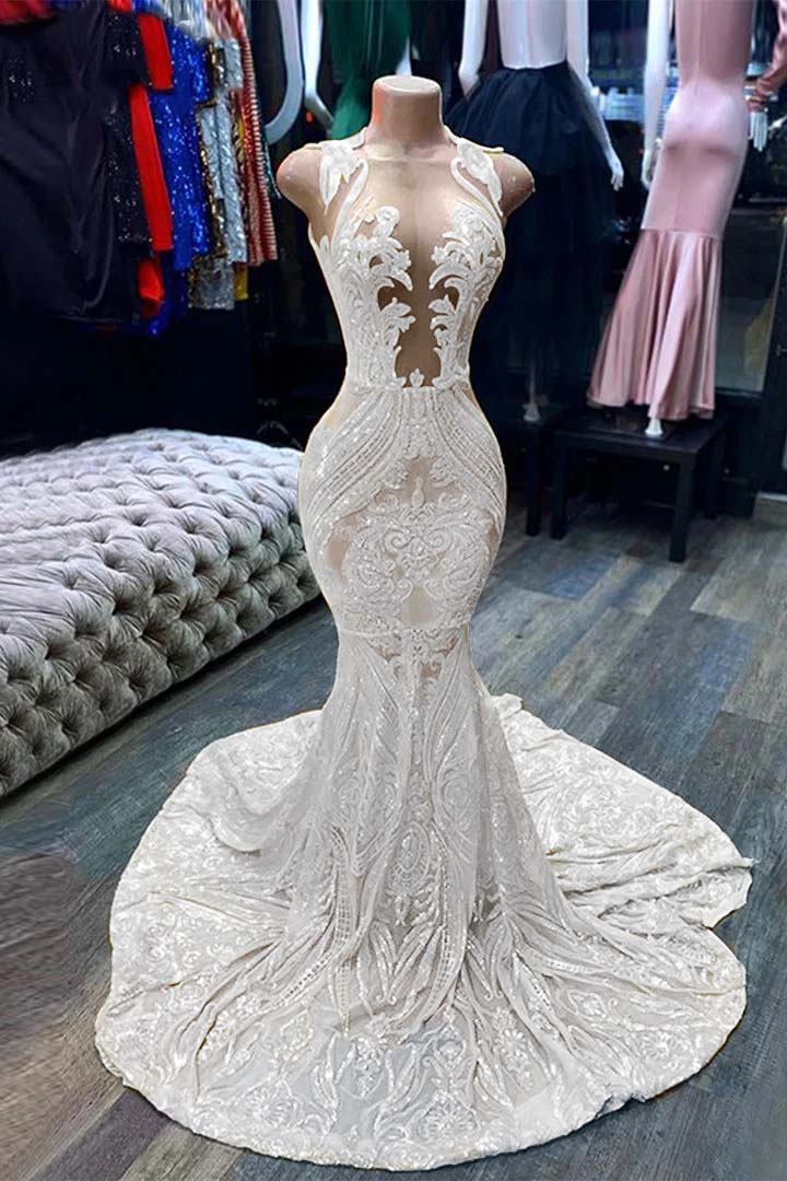 Mermaid Yellow Sequins Prom Dress Sleeveless