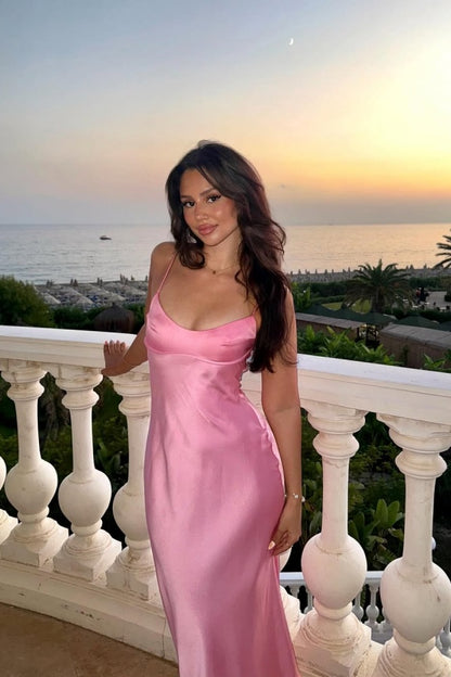 Pink Long Prom Dress Sleeveless