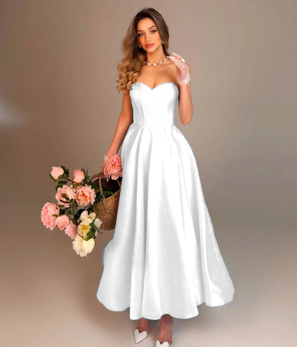 Elegant Sky Blue Sleeveless Sweetheart A-Line Evening Dress