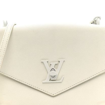 Soft Calfskin Mylockme Chain Bag BB White