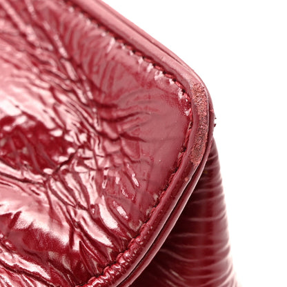 Shiny Aged Calfskin Shopping Bag Red