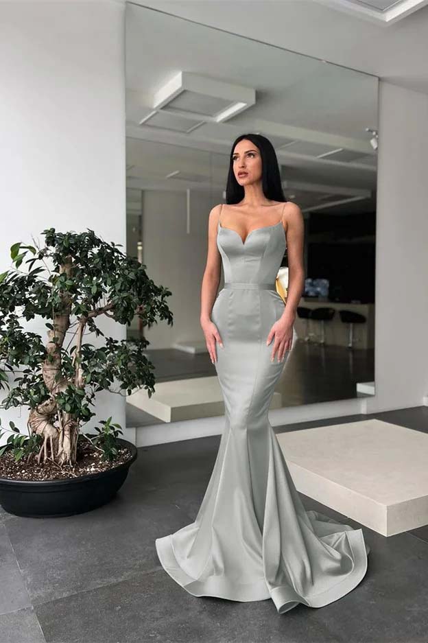 Long Mermaid Prom Dress Spaghetti-Straps