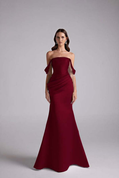 Sleeveless Sweetheart Strapless Off Shoulder A Line Long Prom Dress With Beading