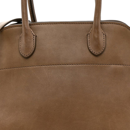 Polished Saddle Calfskin Soft Margaux 10 Bag Mouse Grey