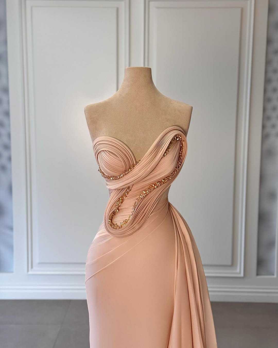 Sleeveless Strapless Asymmetric Mermaid Prom Dress With Sequins