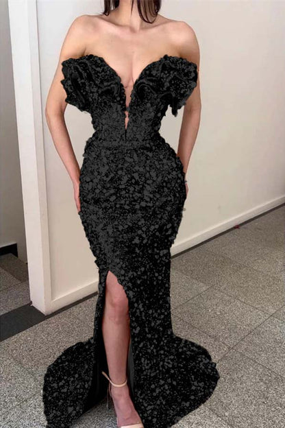 Gold Sequins Mermaid Evening Dress Sleeveless