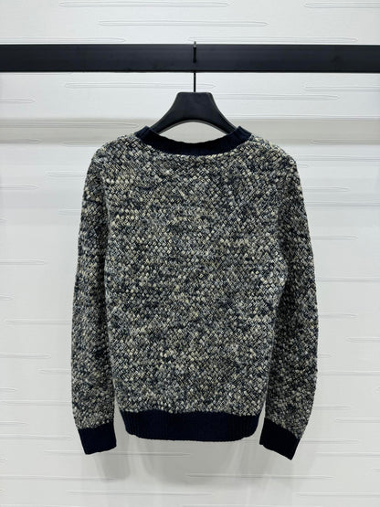 CC 25 Contrast Color Sweater 5 Brooch Gray Wool 305409