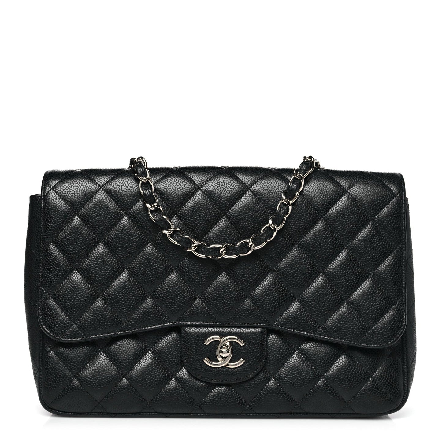 Caviar Quilted Jumbo Single Flap Black