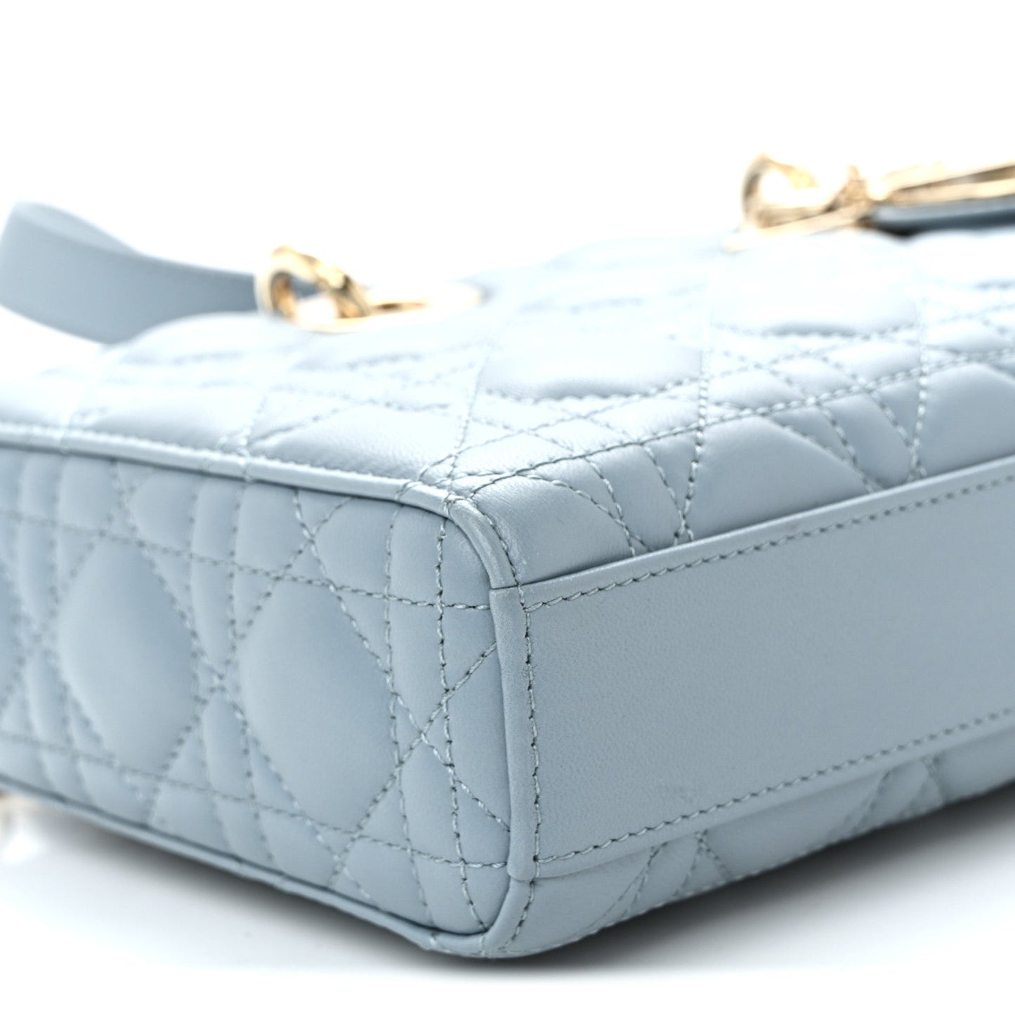 Lambskin Cannage Medium Lady D-Joy Light Blue