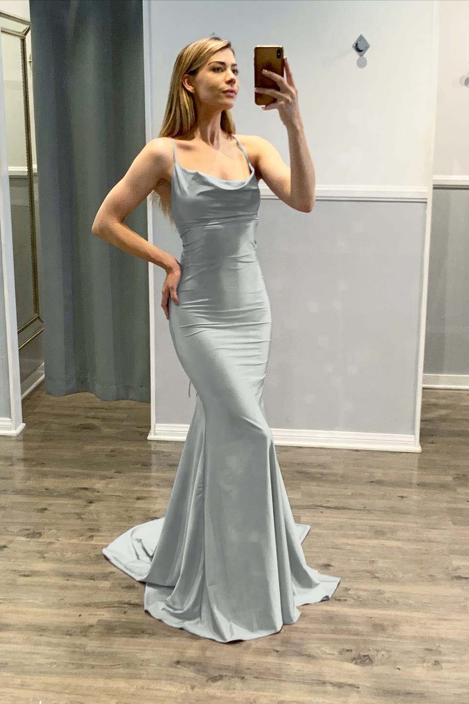 Mermaid Spaghetti-Straps Light Purple Prom Dress