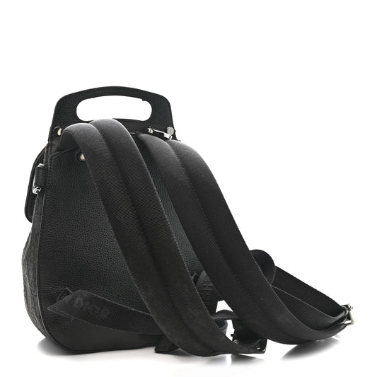 Oblique Jacquard Mini Saddle Backpack Black Blue