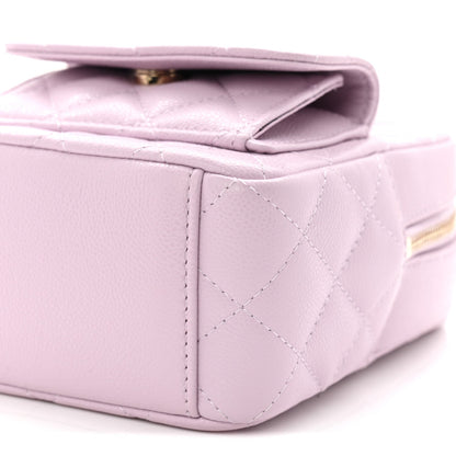 Caviar Quilted CC Mini Classic Backpack Light Purple