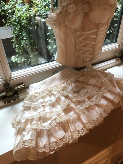 Elegant Homecoming Dress Spaghetti Strap Lace Cascade Dress Back to School Outfits Party Dress  D6401