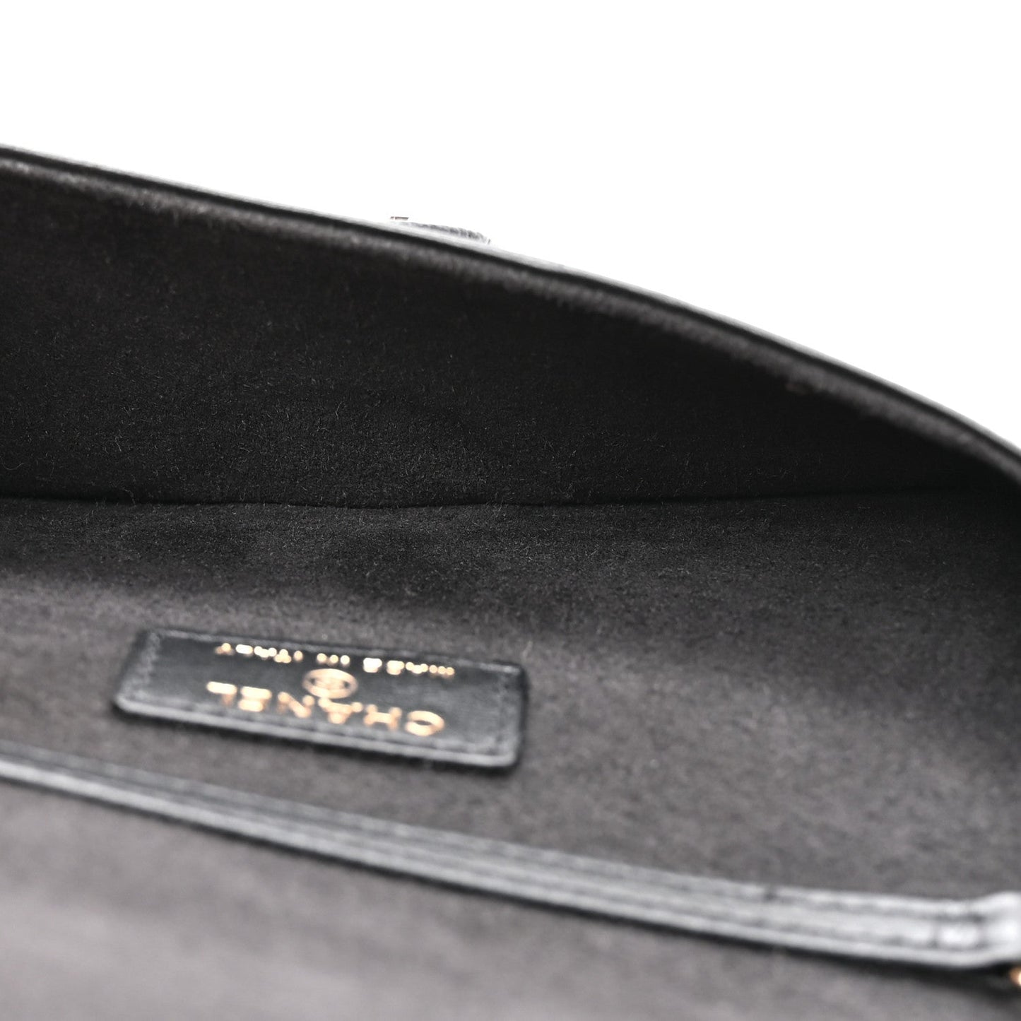 Caviar Quilted Chain Glasses Case Black