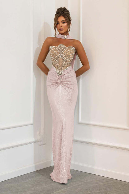 Sleeveless Strapless Mermaid Prom Dress With Beads