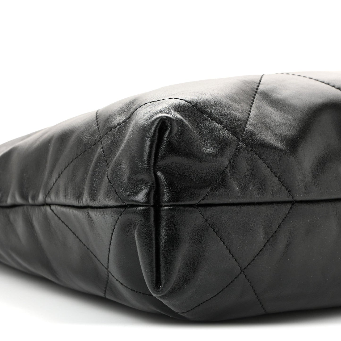Shiny Calfskin Quilted Small Chanel 22 Black