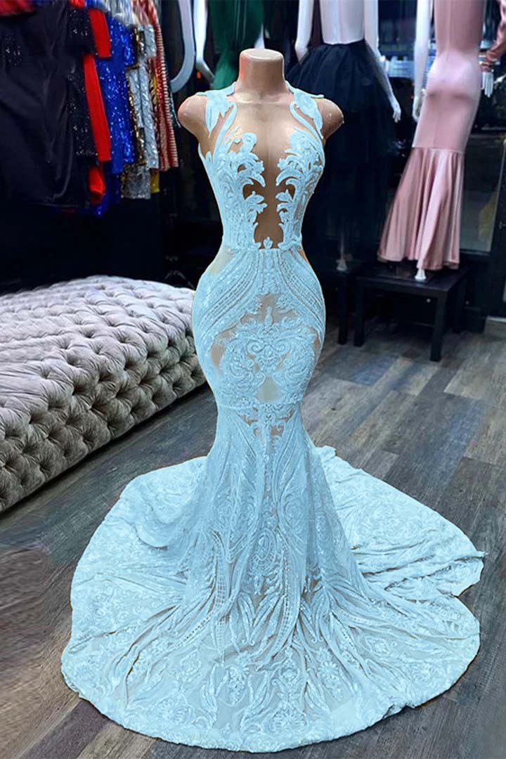 Mermaid Yellow Sequins Prom Dress Sleeveless
