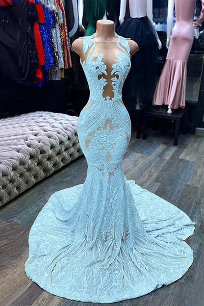 Mermaid Yellow Sequins Prom Dress Sleeveless