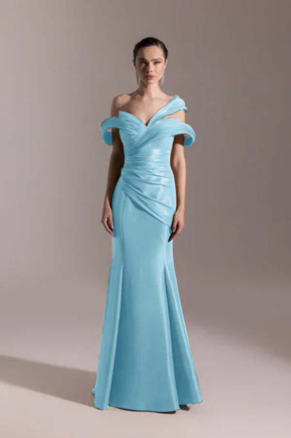 Strapless Off Shoulder Mermaid Sleeveless Prom Dress With Pleated