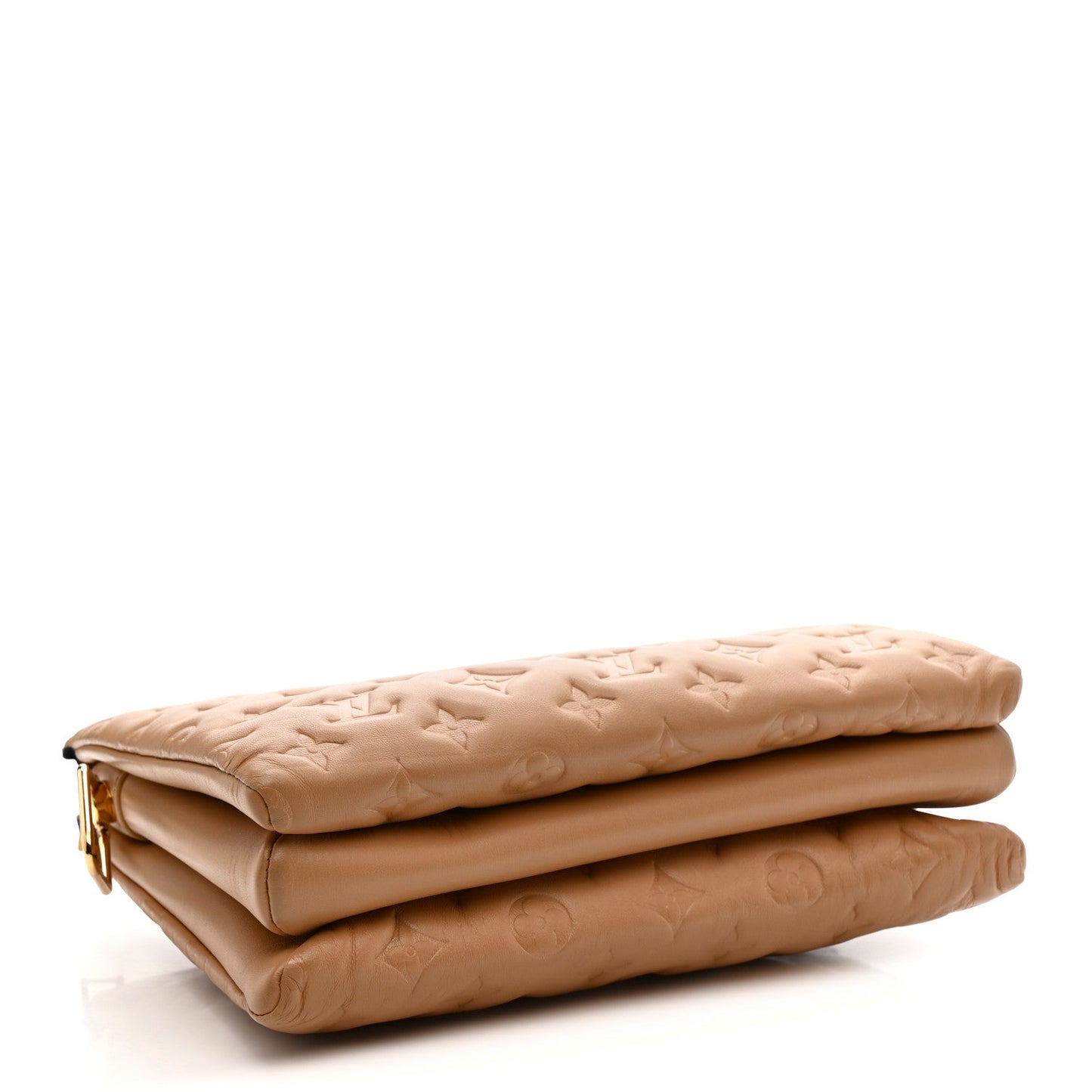 Lambskin Embossed Monogram Coussin PM Camel