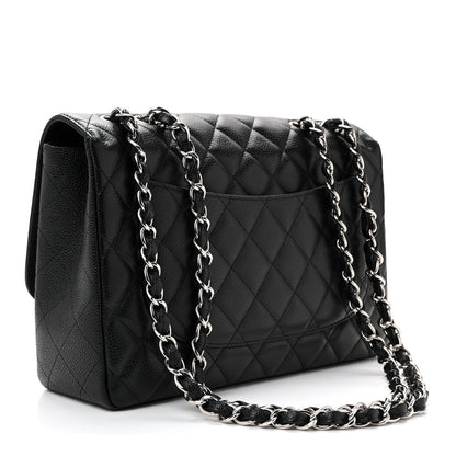 Caviar Quilted Jumbo Single Flap Black