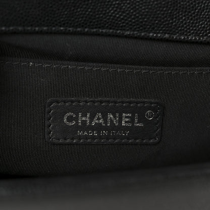 Caviar Quilted Medium Boy Flap Black